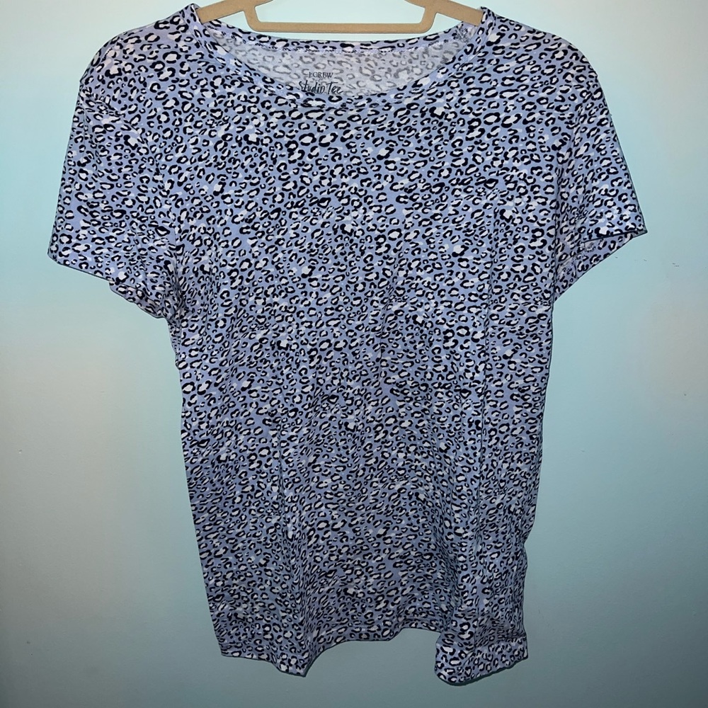 Blue, Cheetah Print Tee